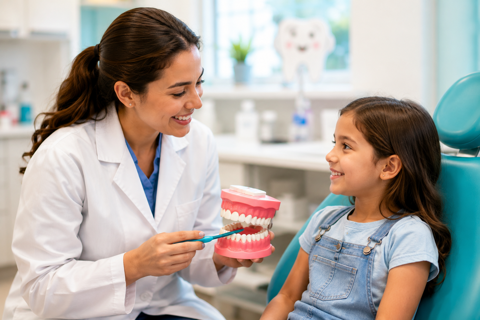 Dentist high-fiving a young patient at Sunshine KiDDS Dentistry
